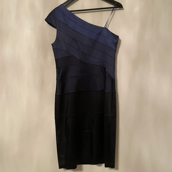 JAX Blue one shoulder midi dress - Picture 2 of 3